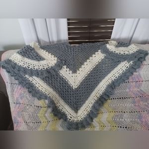 Handmade large crochet shawl